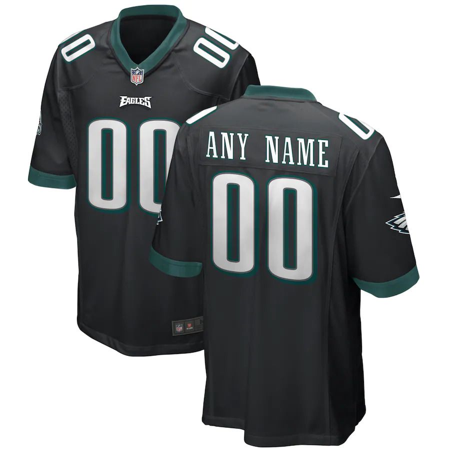 Men Philadelphia Eagles Nike Black Alternate Custom Game NFL Jersey